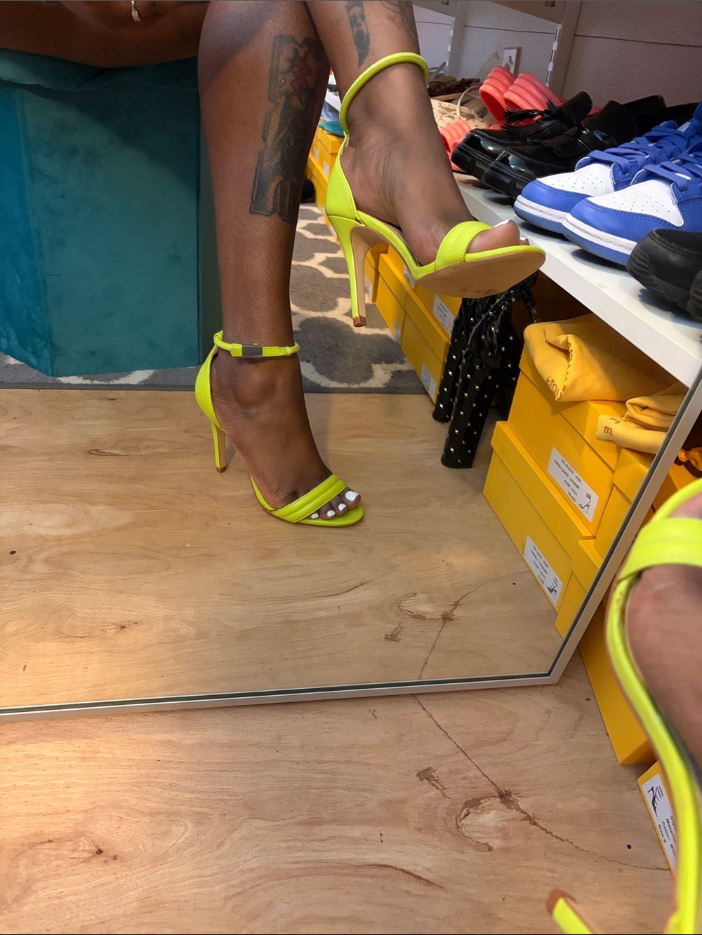 Prabal Gurung for Target Neon Yellow Ankle-Strap Stiletto Sandals